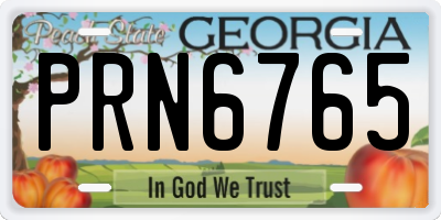 GA license plate PRN6765
