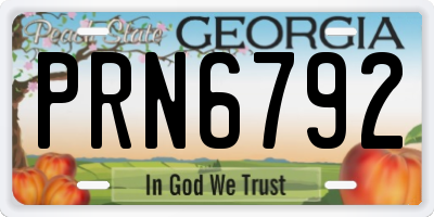 GA license plate PRN6792