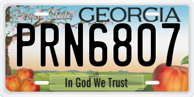GA license plate PRN6807