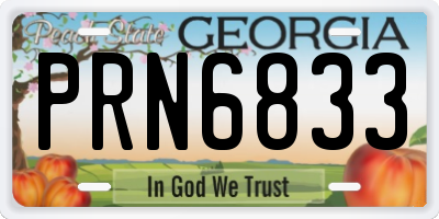 GA license plate PRN6833