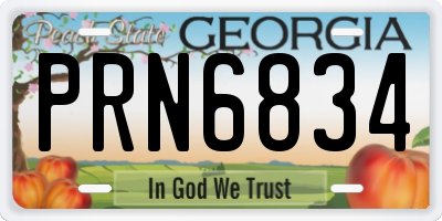 GA license plate PRN6834