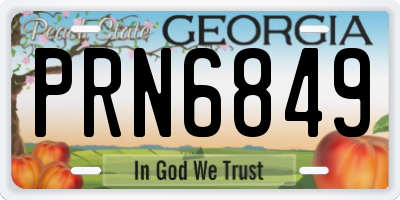 GA license plate PRN6849