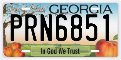 GA license plate PRN6851