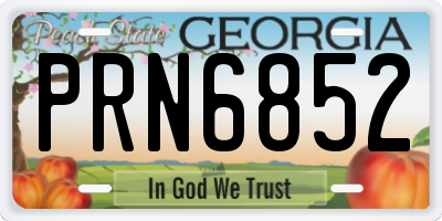 GA license plate PRN6852