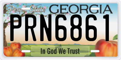 GA license plate PRN6861