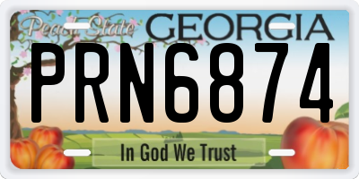GA license plate PRN6874