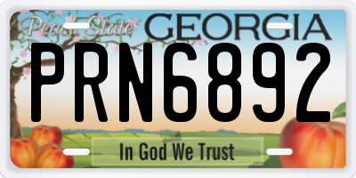 GA license plate PRN6892