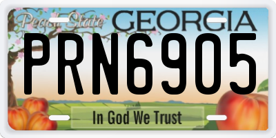 GA license plate PRN6905