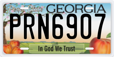 GA license plate PRN6907