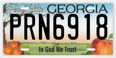 GA license plate PRN6918