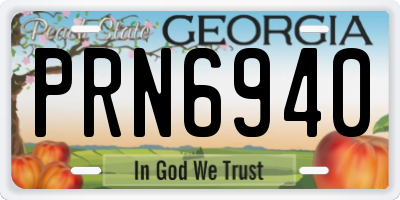 GA license plate PRN6940