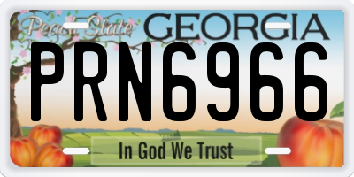 GA license plate PRN6966