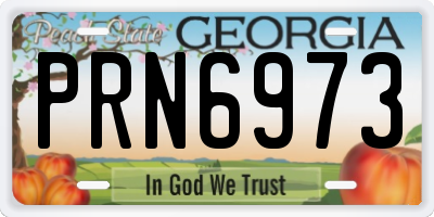 GA license plate PRN6973