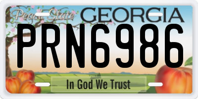 GA license plate PRN6986