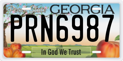 GA license plate PRN6987