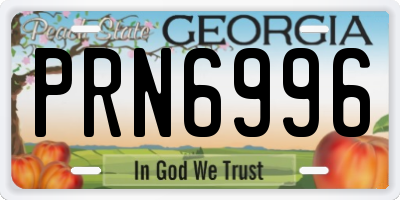 GA license plate PRN6996