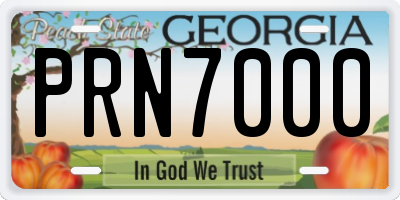GA license plate PRN7000