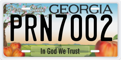 GA license plate PRN7002
