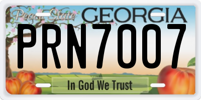 GA license plate PRN7007
