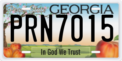 GA license plate PRN7015