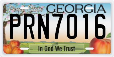 GA license plate PRN7016