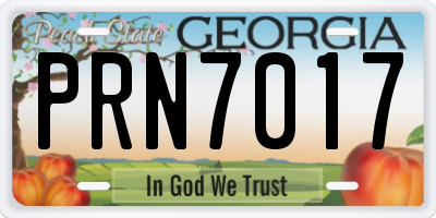 GA license plate PRN7017