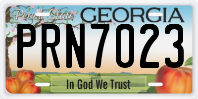GA license plate PRN7023