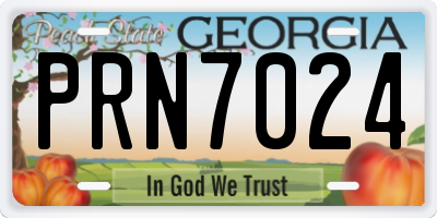 GA license plate PRN7024