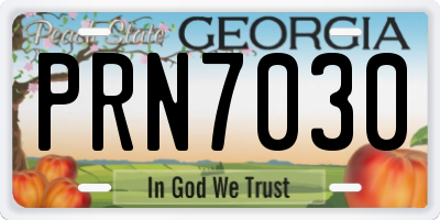 GA license plate PRN7030