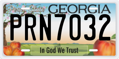 GA license plate PRN7032