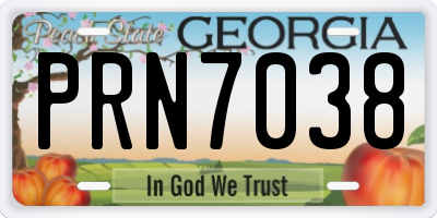 GA license plate PRN7038