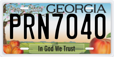 GA license plate PRN7040