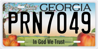 GA license plate PRN7049