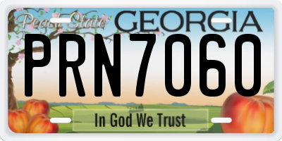 GA license plate PRN7060