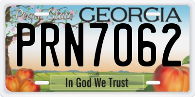 GA license plate PRN7062