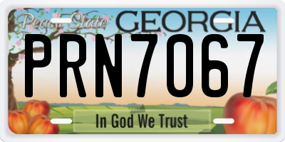 GA license plate PRN7067