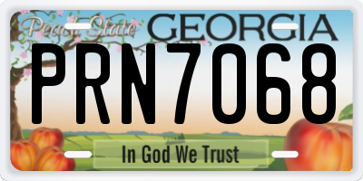 GA license plate PRN7068