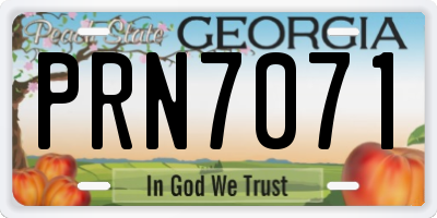 GA license plate PRN7071