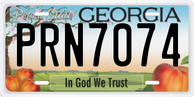 GA license plate PRN7074