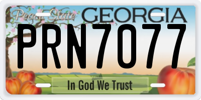 GA license plate PRN7077