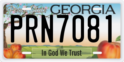 GA license plate PRN7081