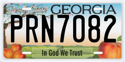 GA license plate PRN7082