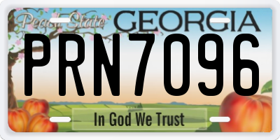 GA license plate PRN7096