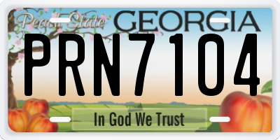 GA license plate PRN7104