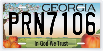 GA license plate PRN7106