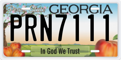 GA license plate PRN7111