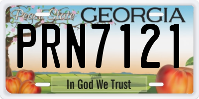 GA license plate PRN7121