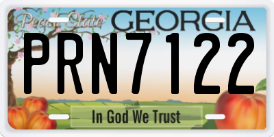 GA license plate PRN7122