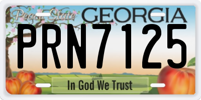 GA license plate PRN7125
