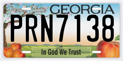 GA license plate PRN7138